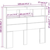 vidaXL Omarica za vzglavje postelje LED rjavi hrast 120x17x102 cm | Shoptok.si