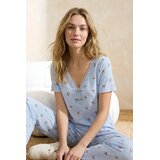 TRENDYOLMILLA ženski set pidžama Thmss26Pt00011, plava-plava Cene