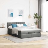  Otomanski krevet s madracem i LED tamnosivi 140x200 cm tkanine | shoptok.hr