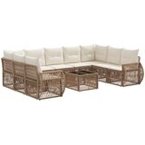 vidaXL Vrtna sedežna garnitura 10 pcs Bež in smetanasto bela, (5000269445) | Shoptok.si