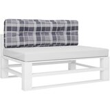  Jastuk za palete sivi karirani 120 x 40 x 12 cm od tkanine | Eponuda.com