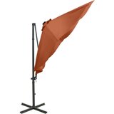  Vrtni senčnik z LED lučkami terakota 300 cm | Shoptok.si