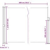 vidaXL Uvlačiva bočna tenda 160 x 600 cm antracit | shoptok.hr