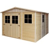 Timbela Lesena vrtna hiša - H226x324x316 cm/9 m² - Panelna konstrukcija, Vrtna lopa s podi - M335+M335G, (21922353) | Shoptok.si