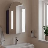 Kupaonski ormarić s ogledalom LED lučni sivi 42 x 13 x 70 cm Cijene