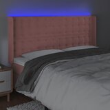 LED uzglavlje ružičasto 183x16x118/128 cm baršunasto | shoptok.hr
