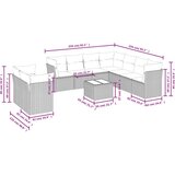 vidaXL 10-dijelni set vrtnih sofa poliratan s jastucima svijetlosivi | shoptok.hr