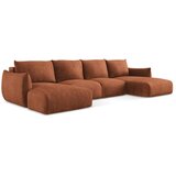 Makamii Sklopiva kutna garnitura od šenila boja terakote (u obliku slova "U") Leila – | shoptok.hr