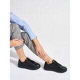 Sergio Leone Women's Leather Black Lace-Up Sneakers Cijene