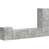  Komplet TV omaric 4 pcs Betonsko siva Konstruiran les - - Siva - 61.6 - 30 x 31 x 100 cm - 2025-vidaXL-Uvoz_2 | Shoptok.si