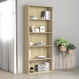 Ormarić za knjige s 5 razina boja hrasta 80x30x189 cm drveni | shoptok.hr