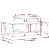  Stolić za kavu crni 102 x 60 x 45 cm konstruirano drvo | shoptok.hr
