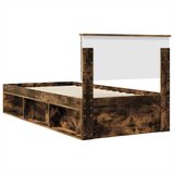  Okvir za krevet s uzglavljem Dimljeni hrast 90 x 200 cm | shoptok.hr