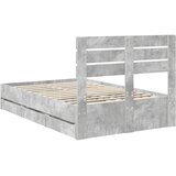  Krevetna konstrukcija s ladicama Betonski sivi 135 x 190 cm Siva 196 x 138 x 100 cm | shoptok.hr
