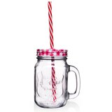 Orion Steklen kozarec za pijačo s pokrovom in slamico 450 ml, (5000009923) | Shoptok.si