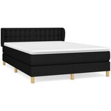 Maison Chic Box spring posteljni - Vzmetna postelja z vzmetnico črn 140x190 cm blago SL20137, (21881394) | Shoptok.si
