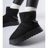 Gemre Black snow boots with decorative chain Belfiore | Shoptok.si