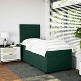 Box spring krevet s madracem tamnozeleni 90x190 cm baršunasti | shoptok.hr