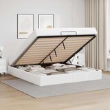  Posteljni okvir z vzmetnico Čista bela 160 x 200 cm Umetna koža | Shoptok.si