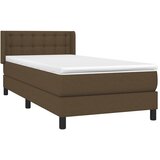  Krevet s oprugama i madracem tamnosmeđi 80x200 cm od tkanine | shoptok.hr