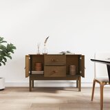 Komoda smeđa boja meda 110 x 40 x 78 cm od masivne borovine | shoptok.hr