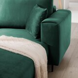 ELTAP Zelena žametna raztegljiva/s prostorom za shranjevanje kotna sedežna garnitura (desni kot/z ležalnikom) Dalia – | Shoptok.si