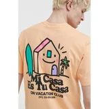 On Vacation Bombažna kratka majica Mi Casa oranžna barva, OVC T149