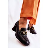 Laura Messi Leather Pumps With Chain 2515 Black Cene