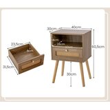  Komplet nočnih omaric iz ratana s predalom in odprtim predelkom, dim. 40 x 30 x 60,5 cm | Shoptok.si