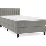  Box spring krevet s madracem svjetlosivi 80 x 200 cm baršunasti | shoptok.hr