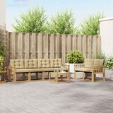  Set vanjskih sofa 7 kom. Bijela i bež Smeđa 59 x 59 x 37 cm | shoptok.hr