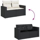  komadni vrtni sofa set s jastučićima crni poly ratan akacija | shoptok.hr