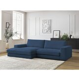 Bobochic Paris Tamno plava kutna garnitura od samta (s lijevim kutom/s ležaljkom) Leonard – | shoptok.hr