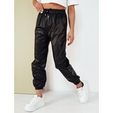 DStreet Spodnie damskie skórzane joggery MAGIR czarne | Shoptok.si