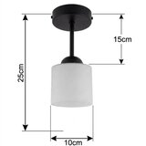 Brilagi LED plafonski luster RETRO GLASS 1xE27/60W/230V prečnik 10 cm crna/bela Slike