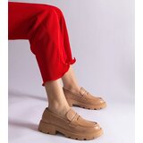 Gemre Dark beige women's loafers made of eco leather Violanda | Shoptok.si