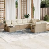 vidaXL 10-dijelni set vrtnih sofa s jastucima bež od poliratana | shoptok.hr