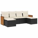  6-dijelni set vrtnih sofa s jastucima crni od poliratana | shoptok.hr