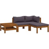 Maison Chic Seti vrtnega pohištva - Vrtna garnitura - Vrtni pohištvo set 4-delna z blazinami trden akacijev les, (21818227) | Shoptok.si