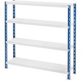 eurokraft basic Sestavljiv regal z velikimi policami iz jeklene pločevine, globina 400 mm, osnovni regal, VxŠ 1508 x 1550 mm | Shoptok.si