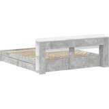  Okvir kreveta s pohranom s ladicama Betonska siva 200 x 200 cm | shoptok.hr