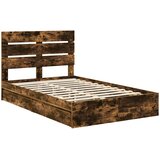  Krevet s od storage s ladicama Dimljeni hrast 135 x 190 cm Smeđa 196 x 138 x 100 cm | Shoptok.si