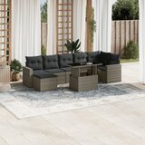 vidaXL 8-dijelni set vrtnih sofa od poliratana s jastucima sivi | shoptok.hr