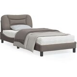  Posteljni okvir z LED brez vzmetnice Taupe 90x190cm Tkanina | Shoptok.si