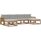 vidaXL Zunanja garnitura za sedenje 6 pcs Naravna in svetlo siva, (5000280875) | Shoptok.si