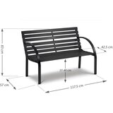  Vrtna klupa s naslonom 117,5 x 83 x 57 cm Sofotel Luca | shoptok.hr