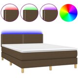  box spring s madracem LED tamnosmeđi 140x200 cm tkanina | shoptok.hr