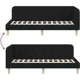 vidaXL Kotna postelja z vzglavjem Črna 90 x 200 cm blago | Shoptok.si