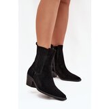Boto Women's Suede Ankle Boots With Heel Insulated Black Arelia Cene