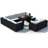  10-dijelna vrtna garnitura od poliratana s jastucima crna | shoptok.hr